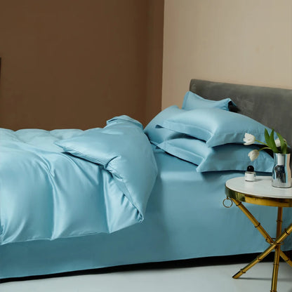 Egyptian Long Staple Cotton Bedding Set Single Double Queen King Size Duvet Cover Luxury Solid Color Quilt Cover Set
