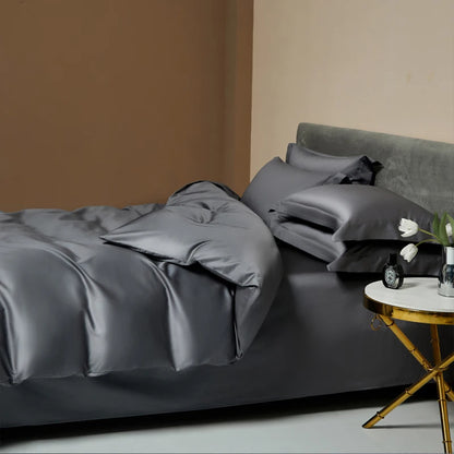Egyptian Long Staple Cotton Bedding Set Single Double Queen King Size Duvet Cover Luxury Solid Color Quilt Cover Set