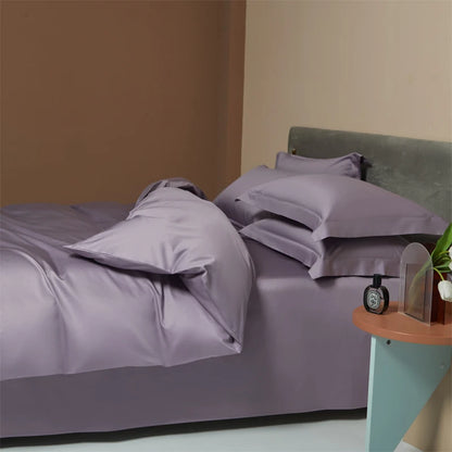 Egyptian Long Staple Cotton Bedding Set Single Double Queen King Size Duvet Cover Luxury Solid Color Quilt Cover Set