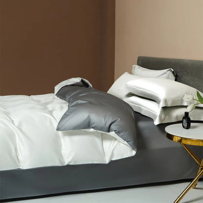Egyptian Long Staple Cotton Bedding Set Single Double Queen King Size Duvet Cover Luxury Solid Color Quilt Cover Set